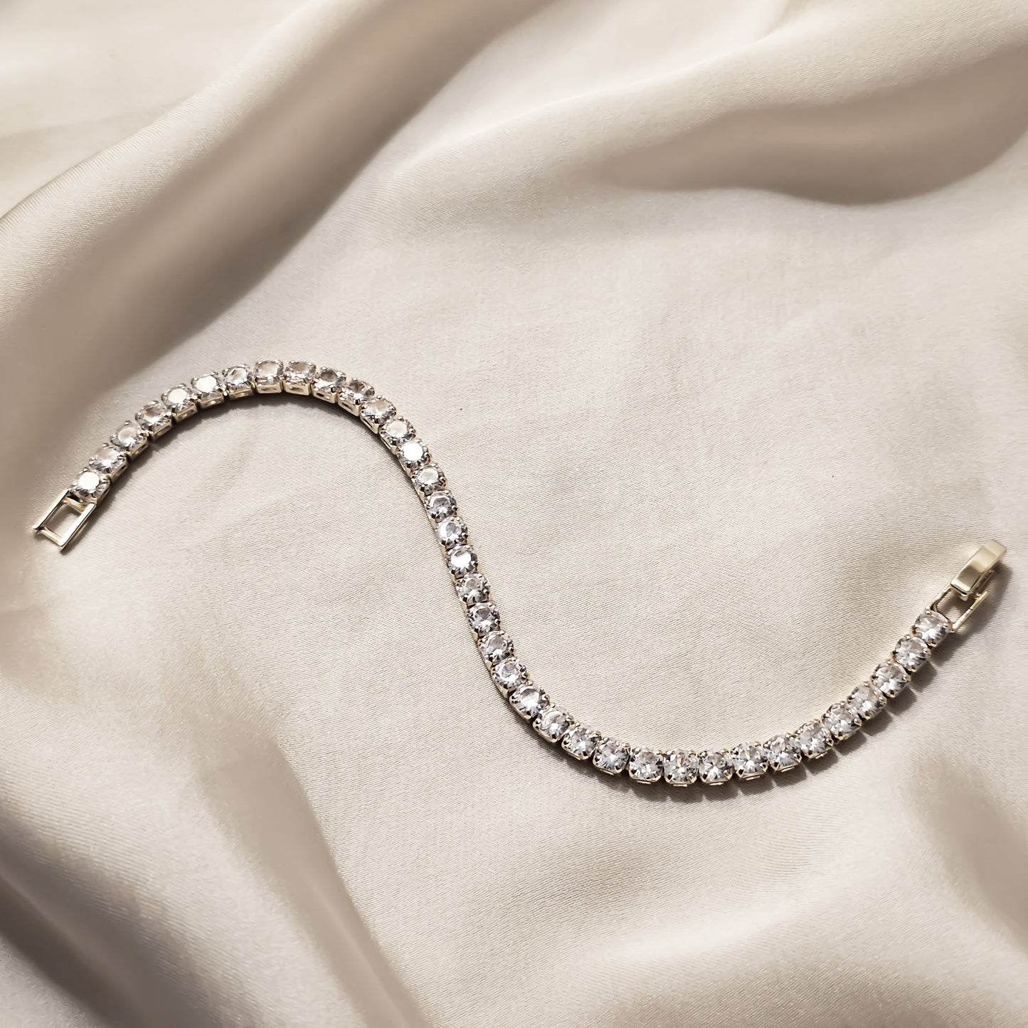 Elegant Princess Cut Gold Bracelet