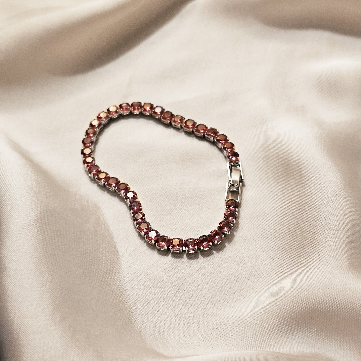 Stunning Red Oval Solitaire Bracelet