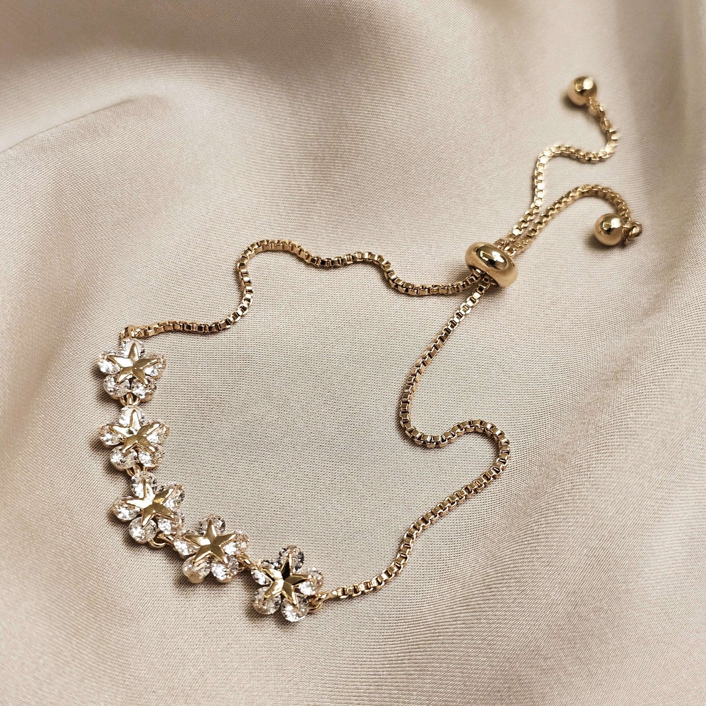 Turkish Flower Charm Elegant Inlaid Rhinestone Bracelets