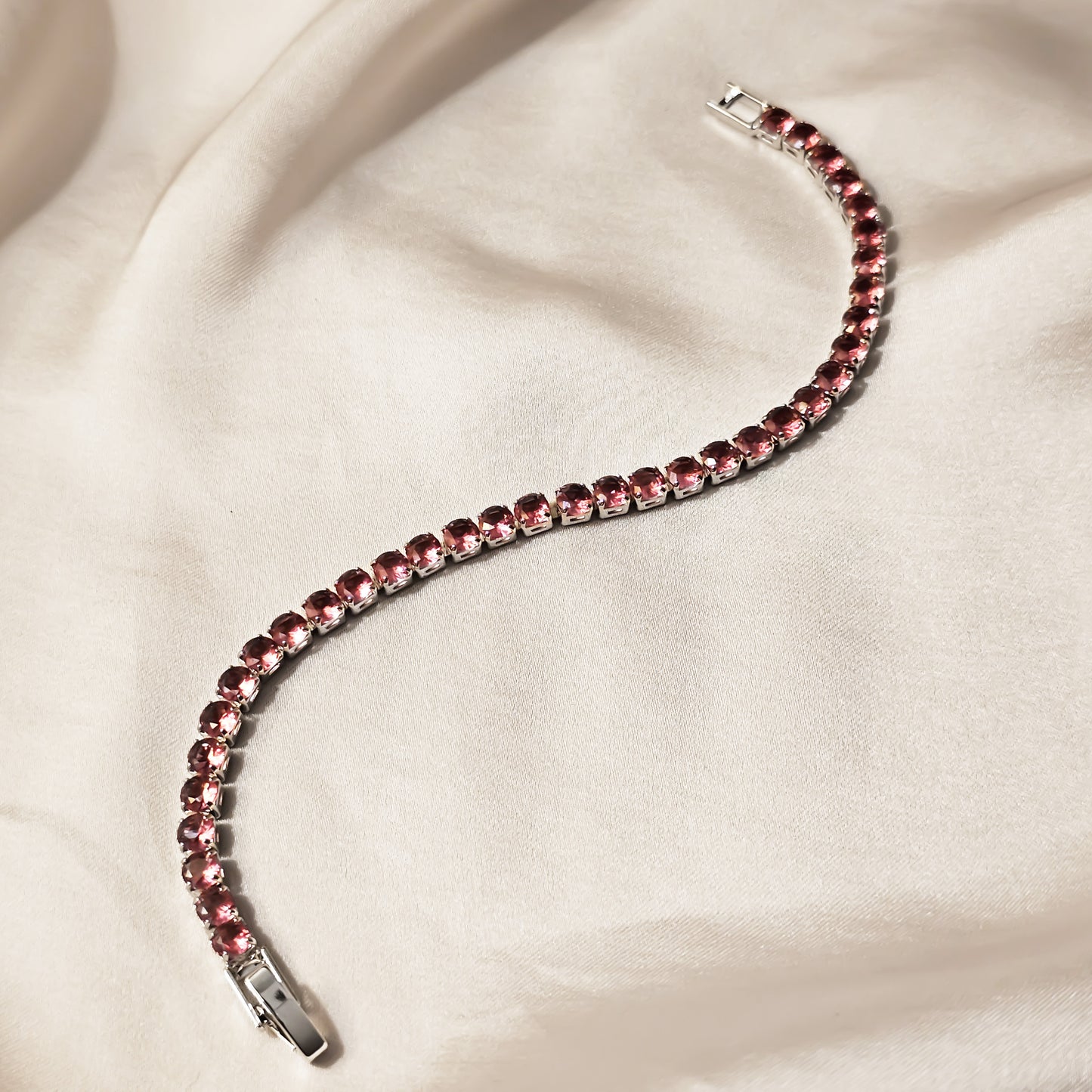 Stunning Red Oval Solitaire Bracelet