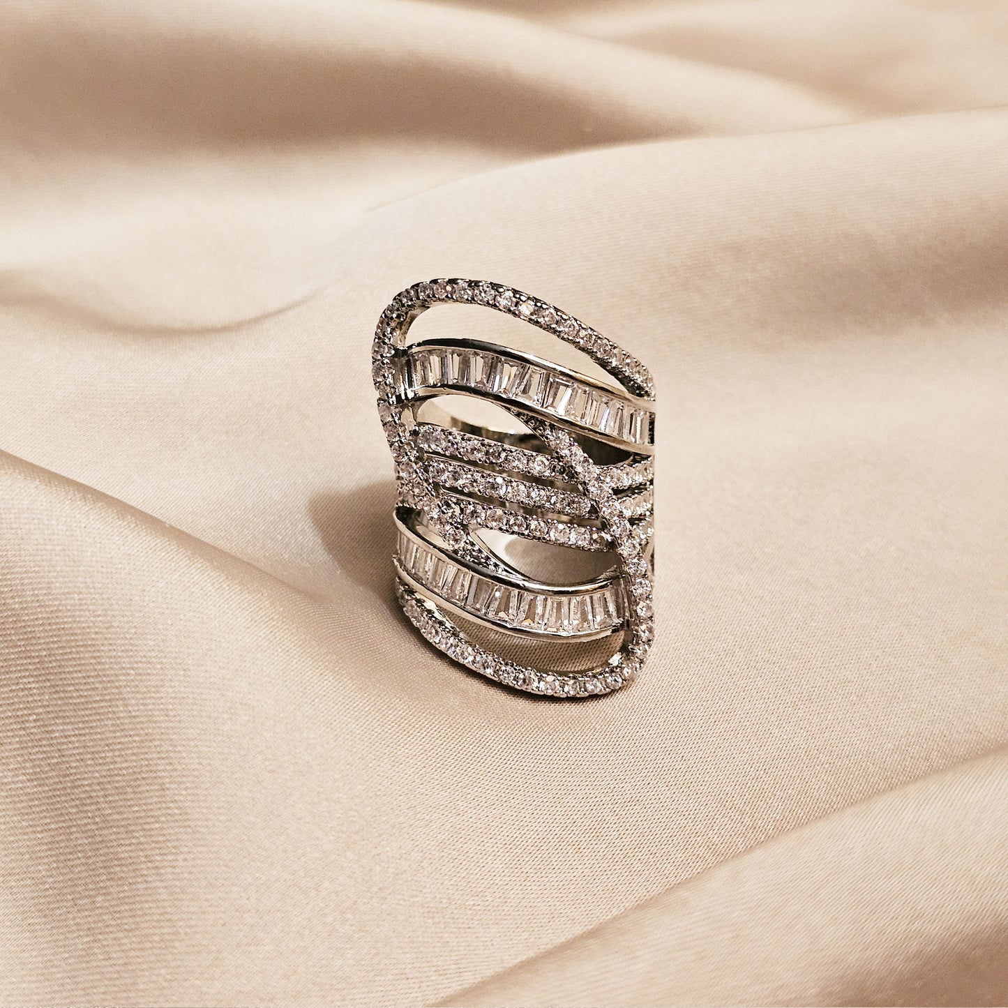 Moonlit Ribbons Zircon Ring