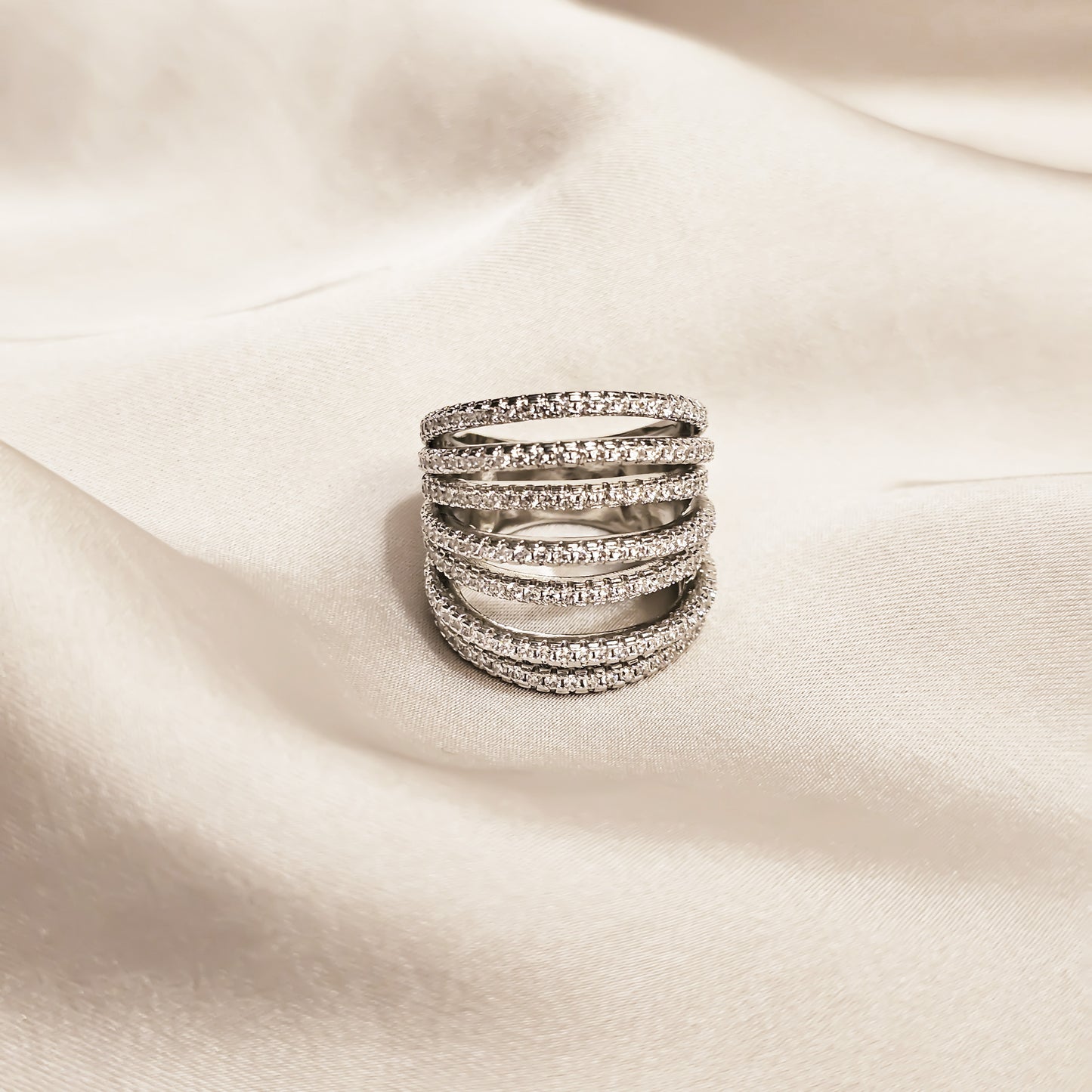 Celestial Tide Zircon Ring
