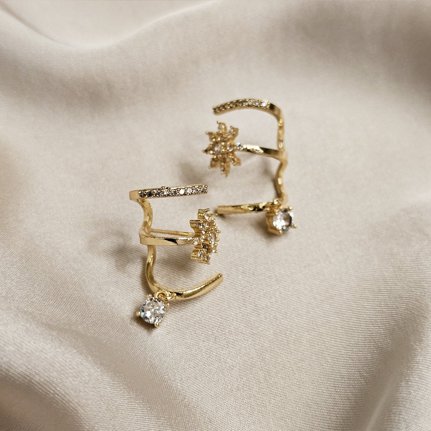 Shining Crystal Zircon Retro Star Earrings