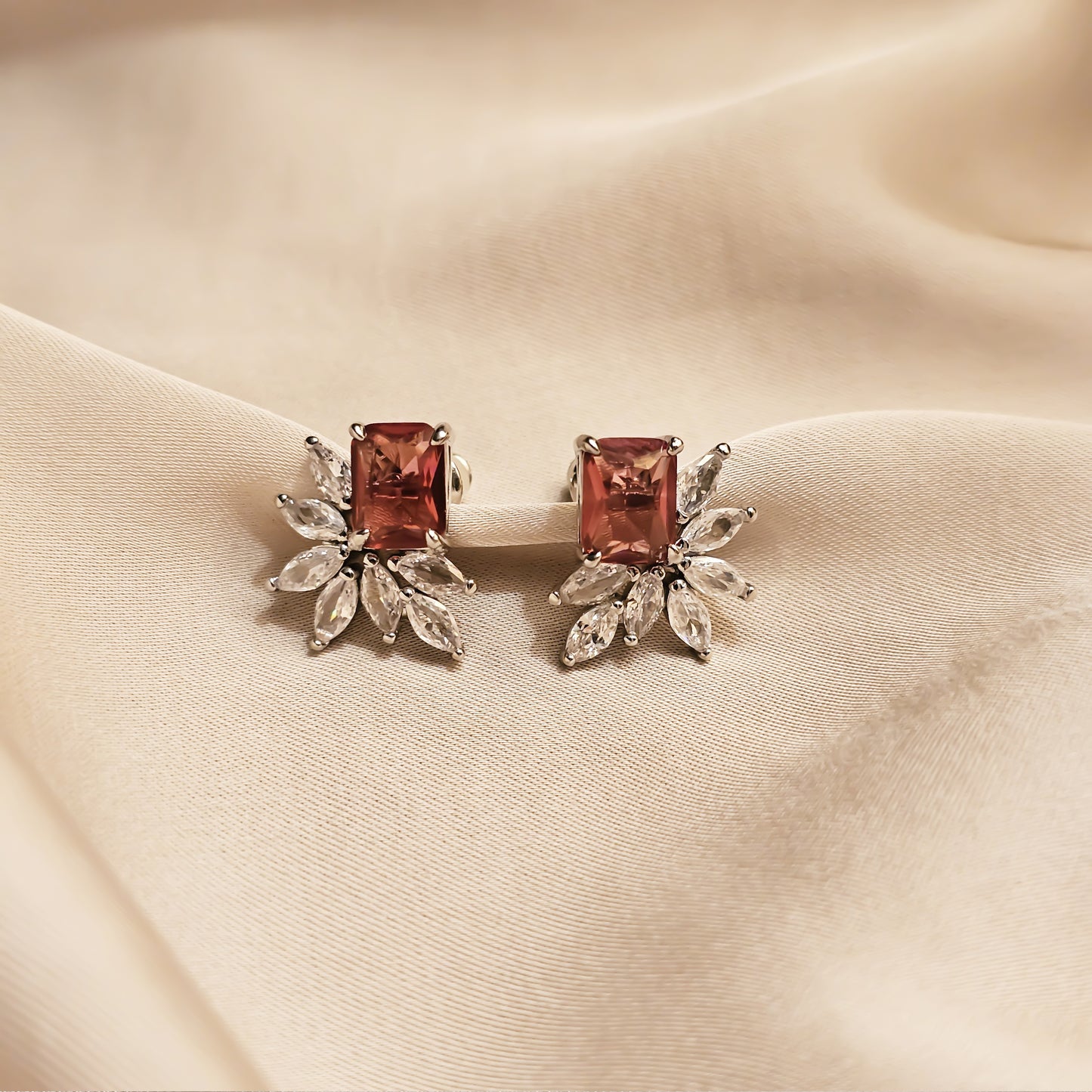 Crimson Glow Ruby Earrings