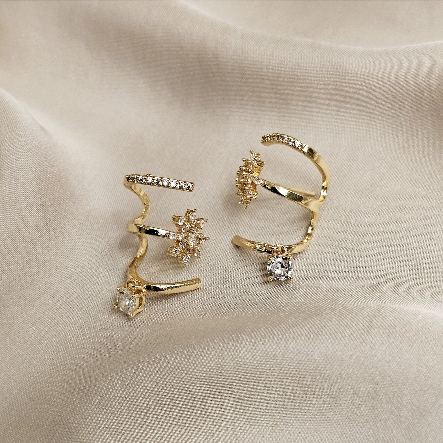 Shining Crystal Zircon Retro Star Earrings