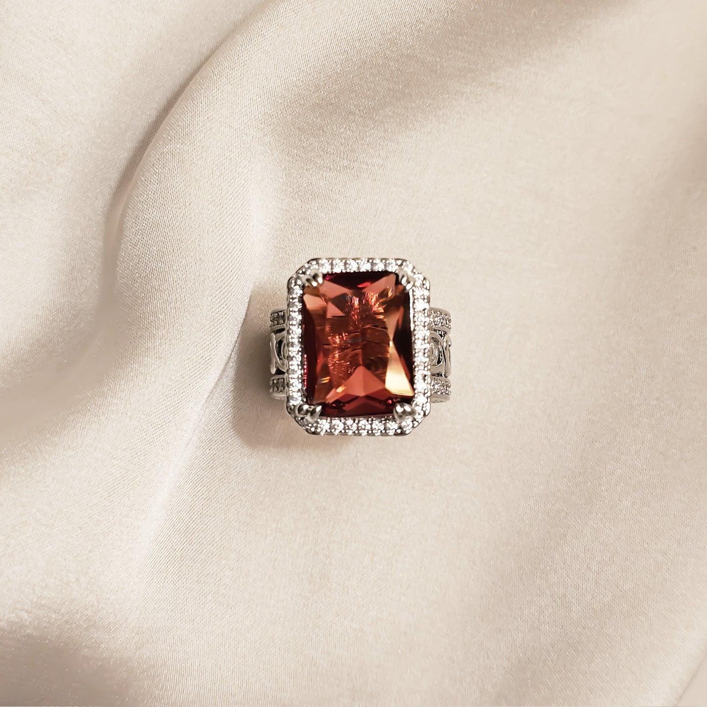 Crimson Crown Zircon Ring