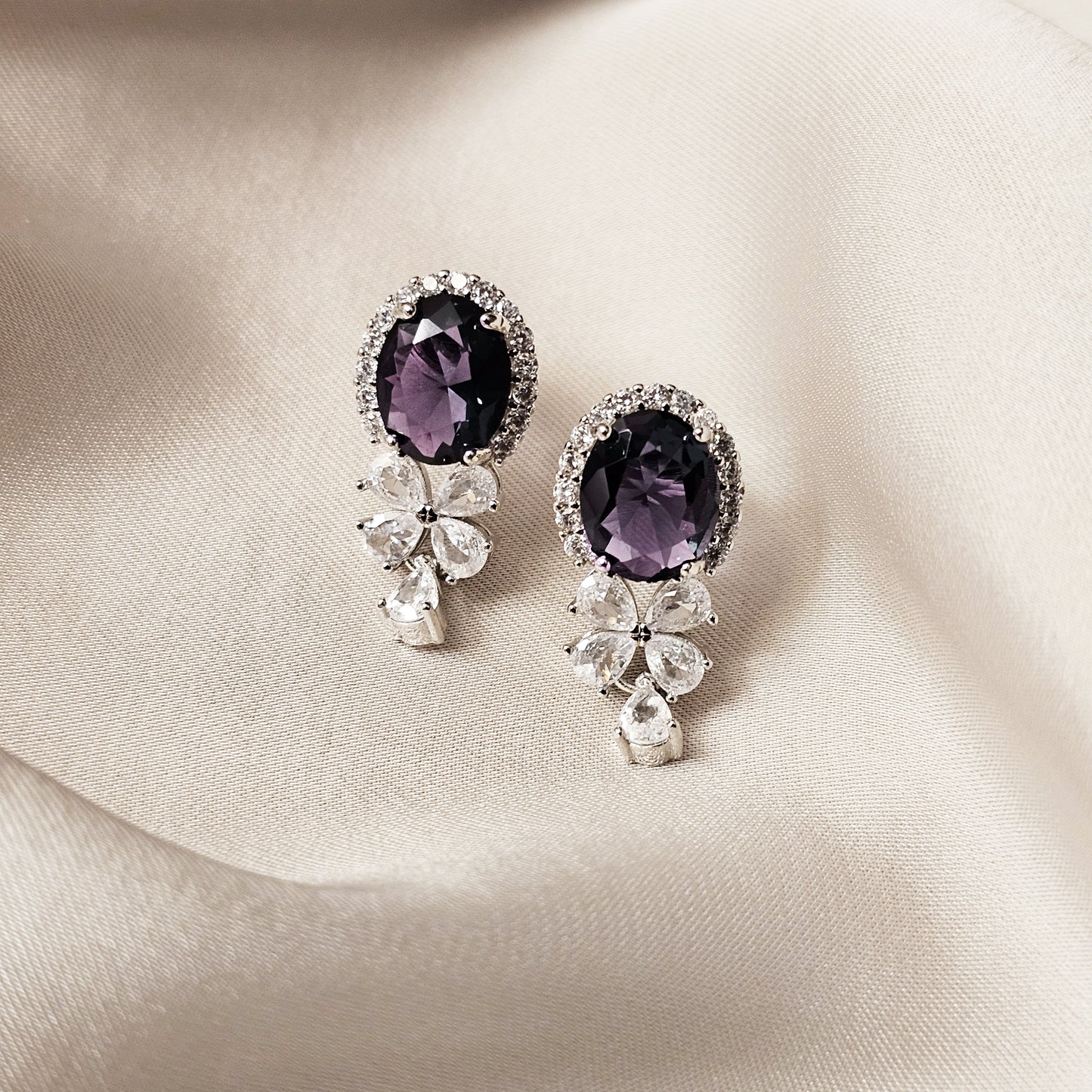 Teardrop Shape zirconia Drop Dangle Earrings