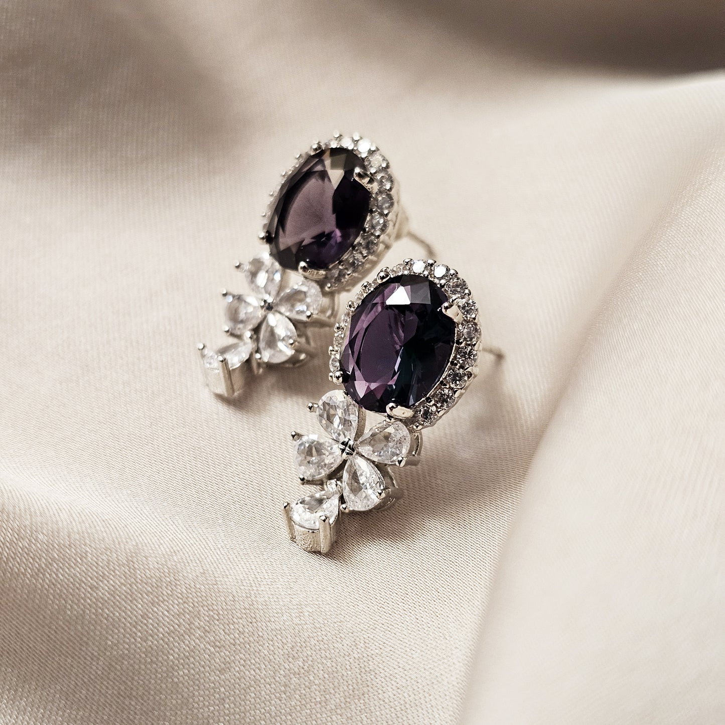 Teardrop Shape zirconia Drop Dangle Earrings