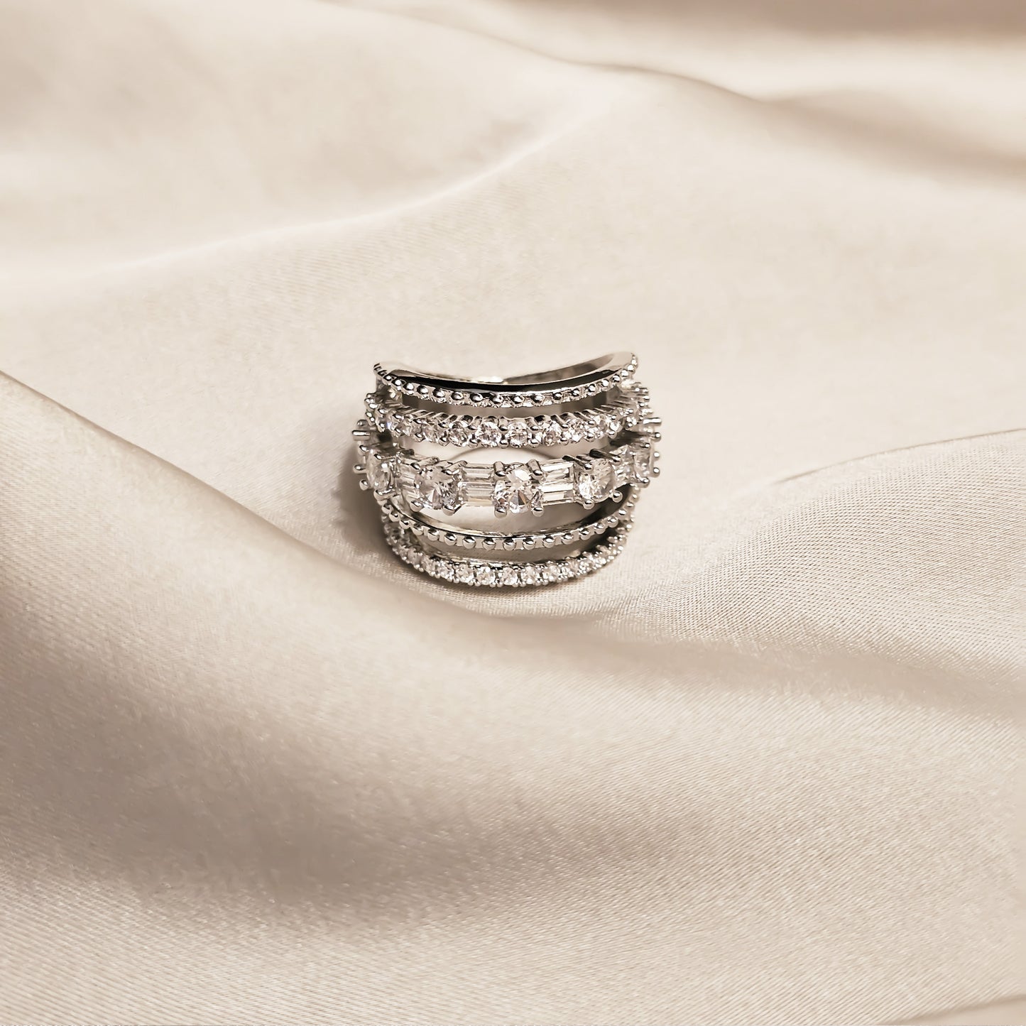 Moonbeam Halo Diamond Ring