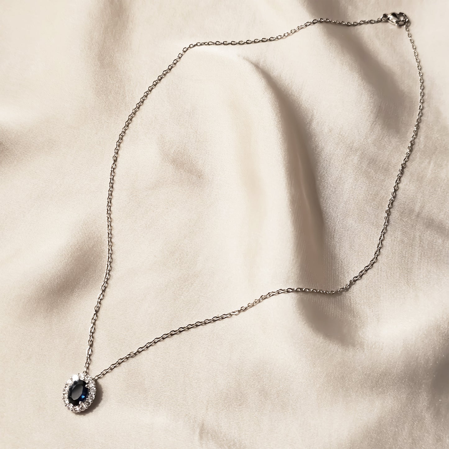 Pendant zircon fancy lux-silver-blue