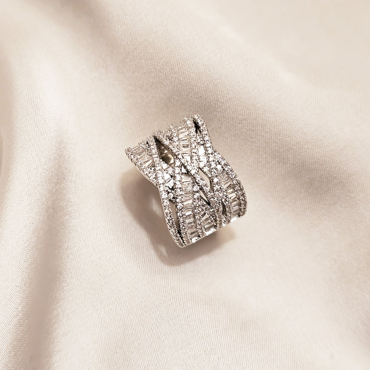 Glimmering Grace Diamond Zircon Ring