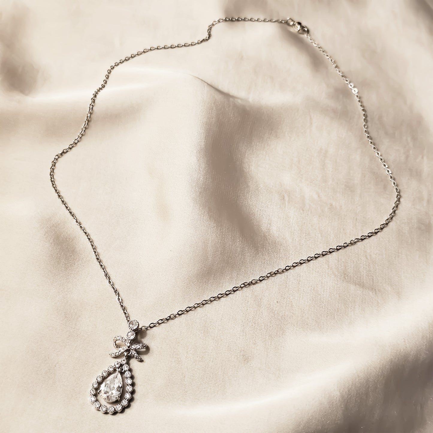 Modern Petite Drop Silver Pendant