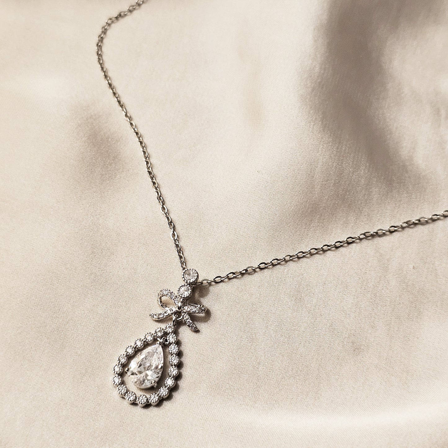 Modern Petite Drop Silver Pendant