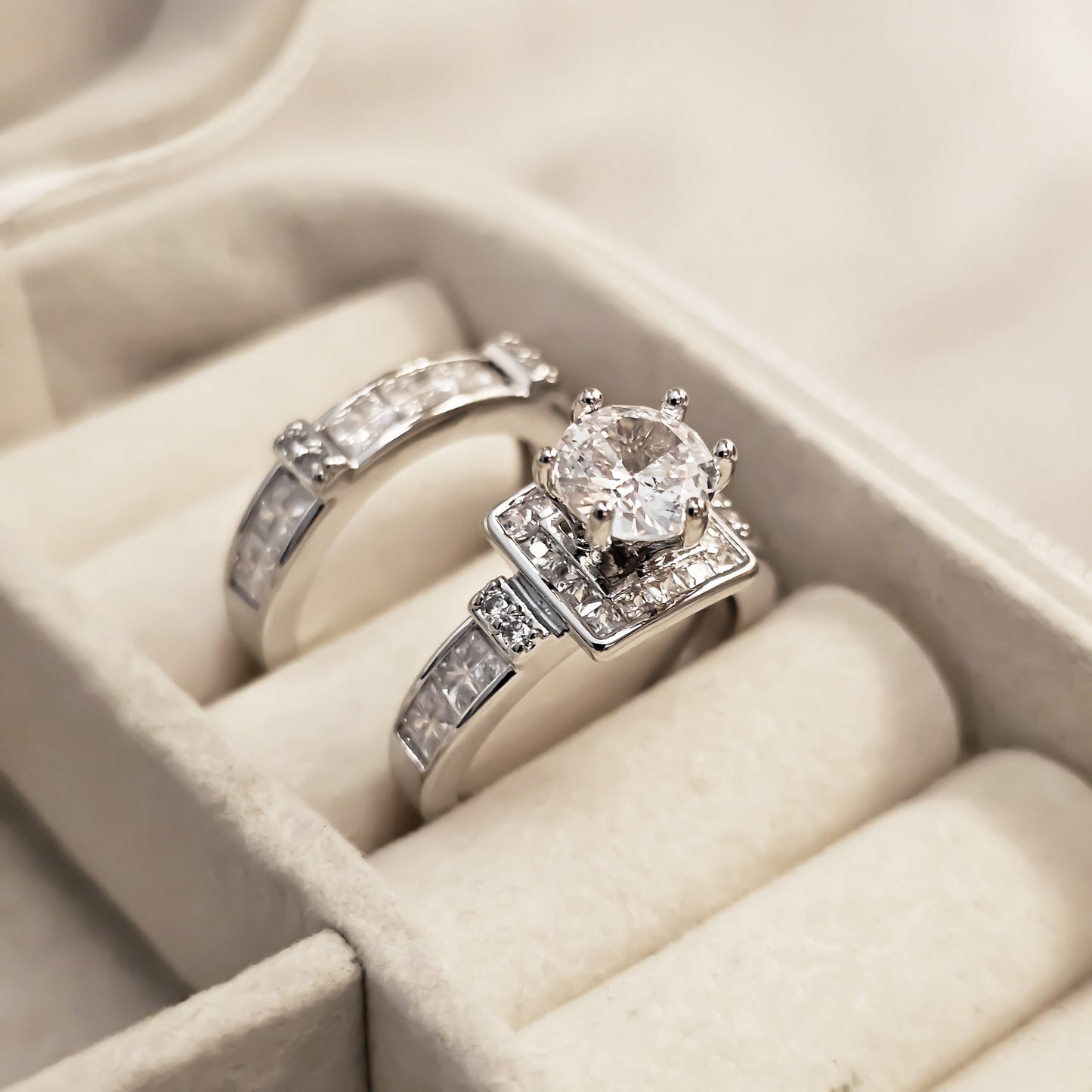 Diamond Duet Zircon Rings