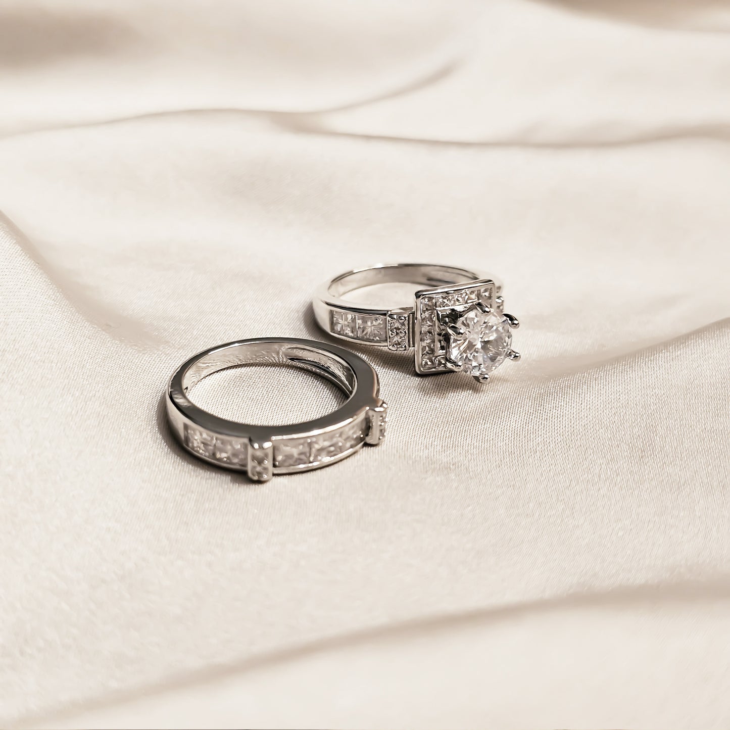 Diamond Duet Zircon Rings