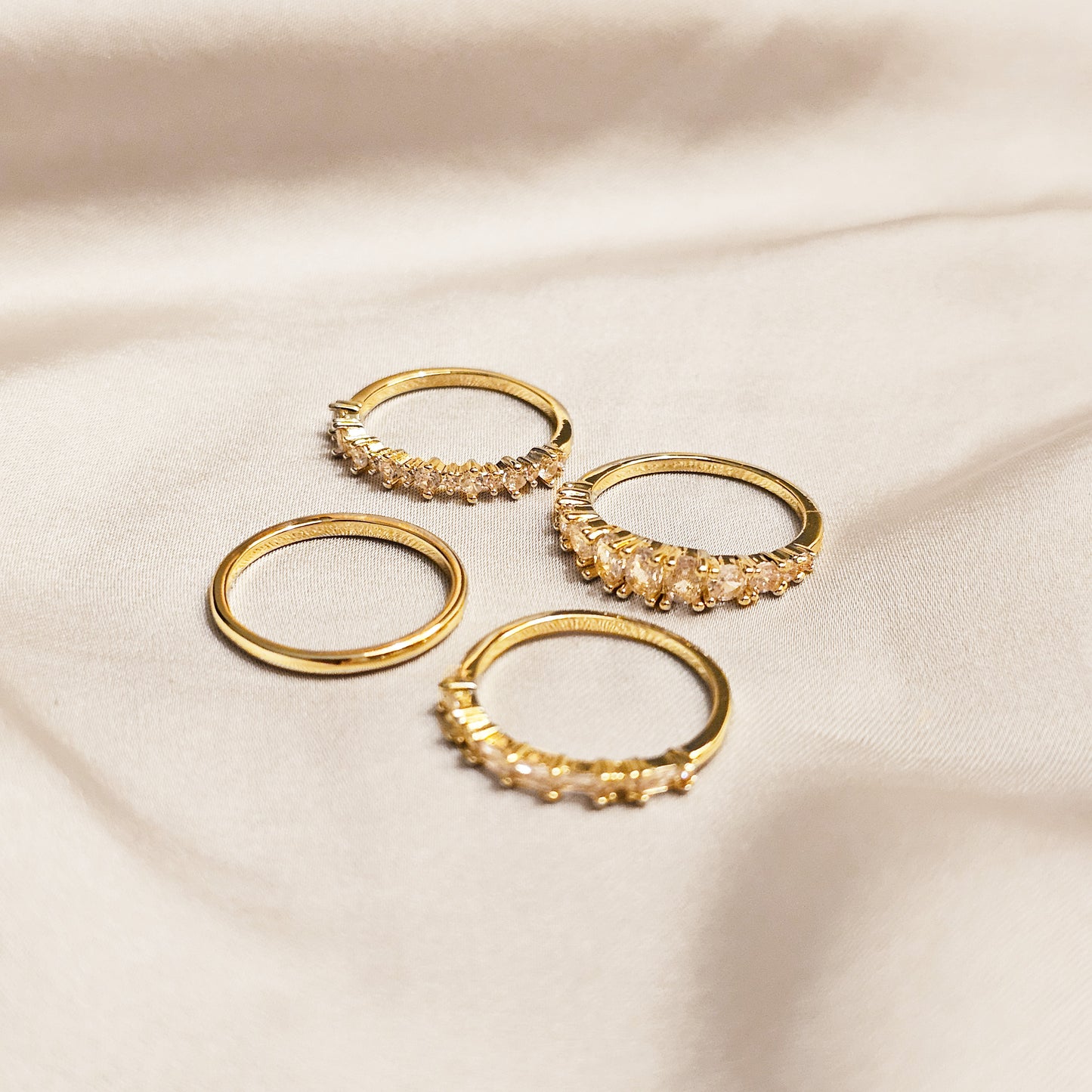 Moonlit Twins Gold Plated Ring