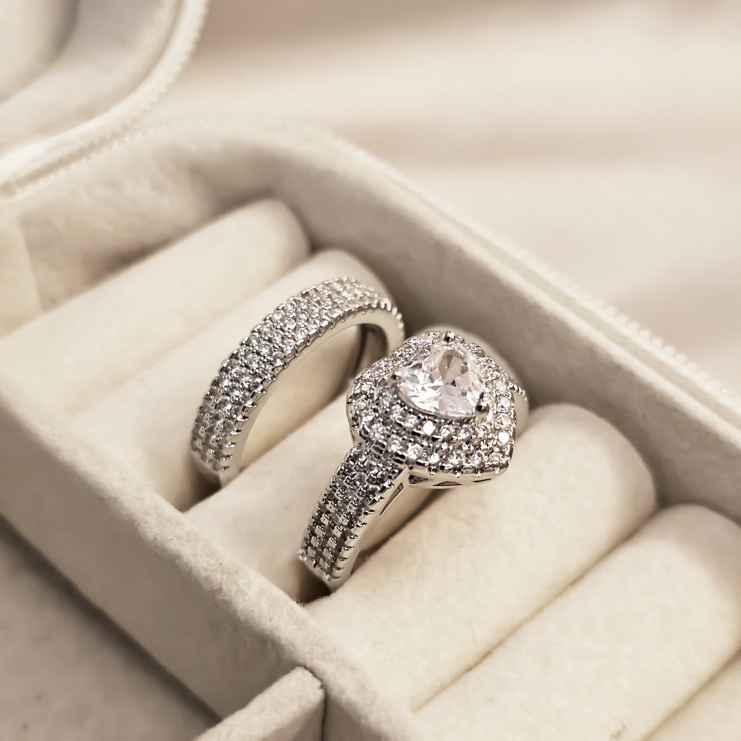 Moonlit Heart Zircon Ring
