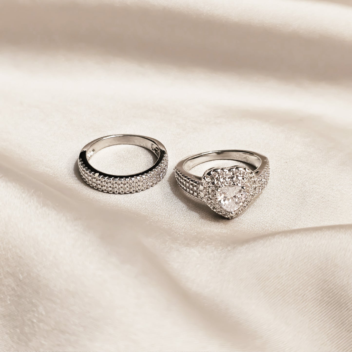 Moonlit Heart Zircon Ring