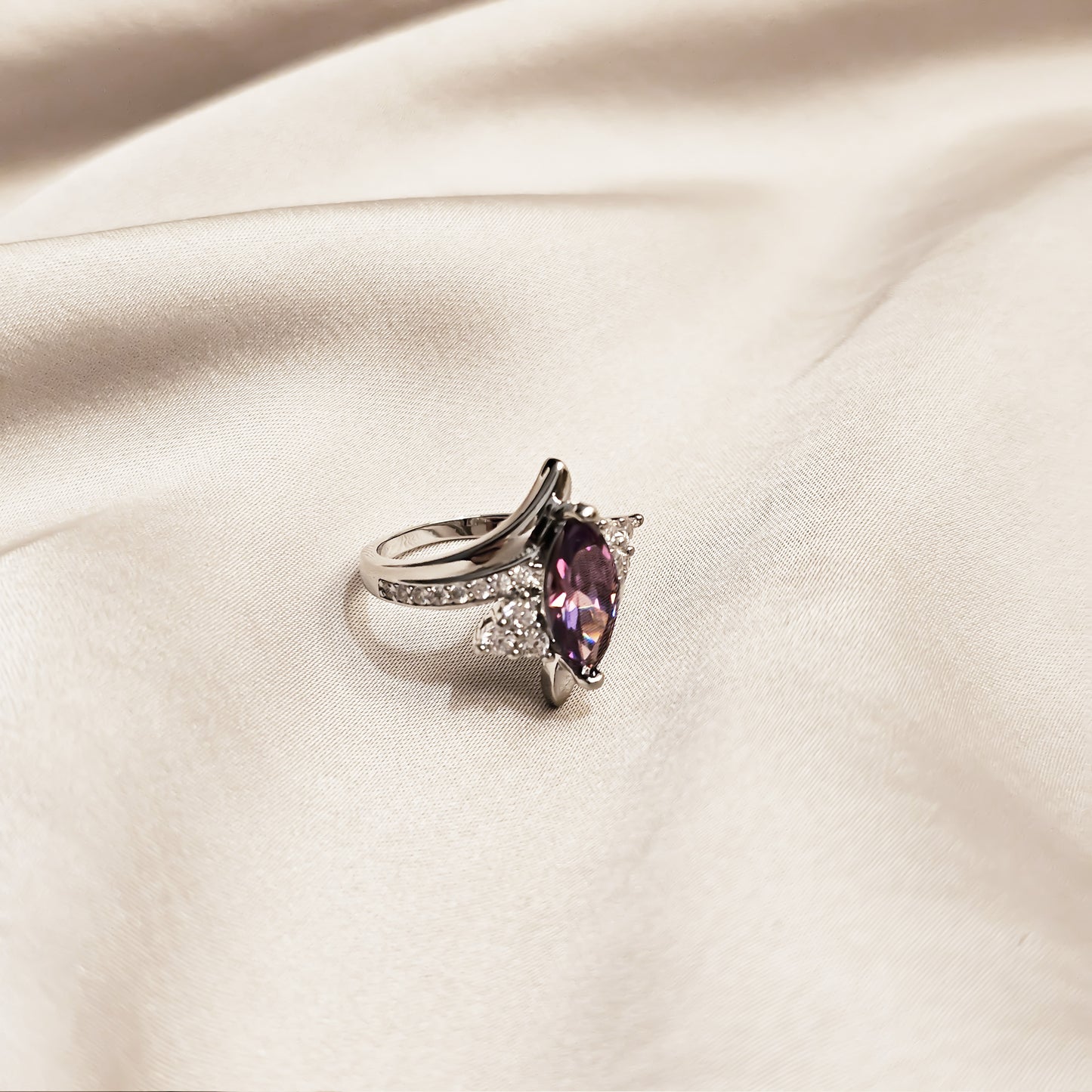 Aurora Dream Purple Stone Zircon Ring