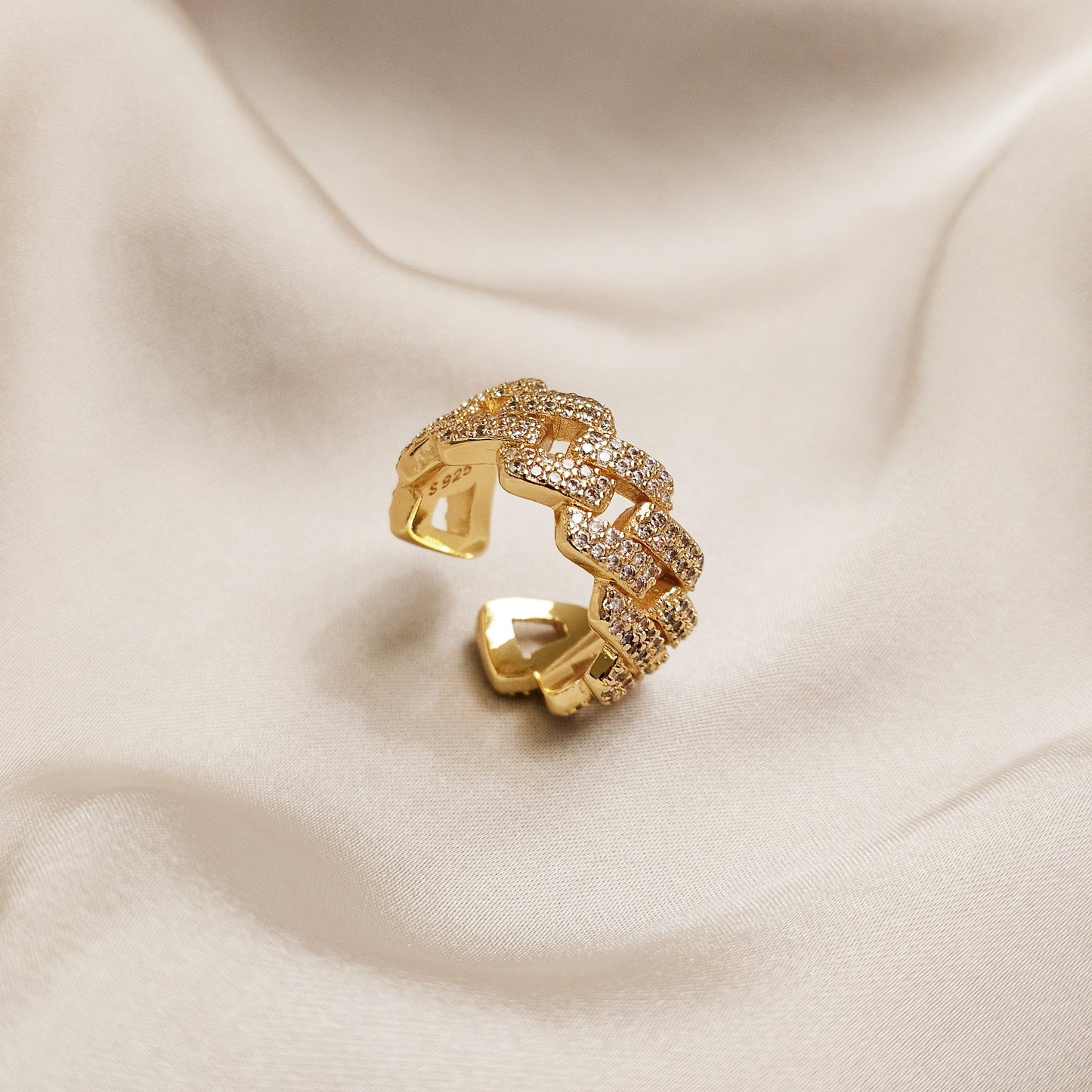 Cross-border Hip Hop Cubic Bling Diamond Zircon Finger Ring