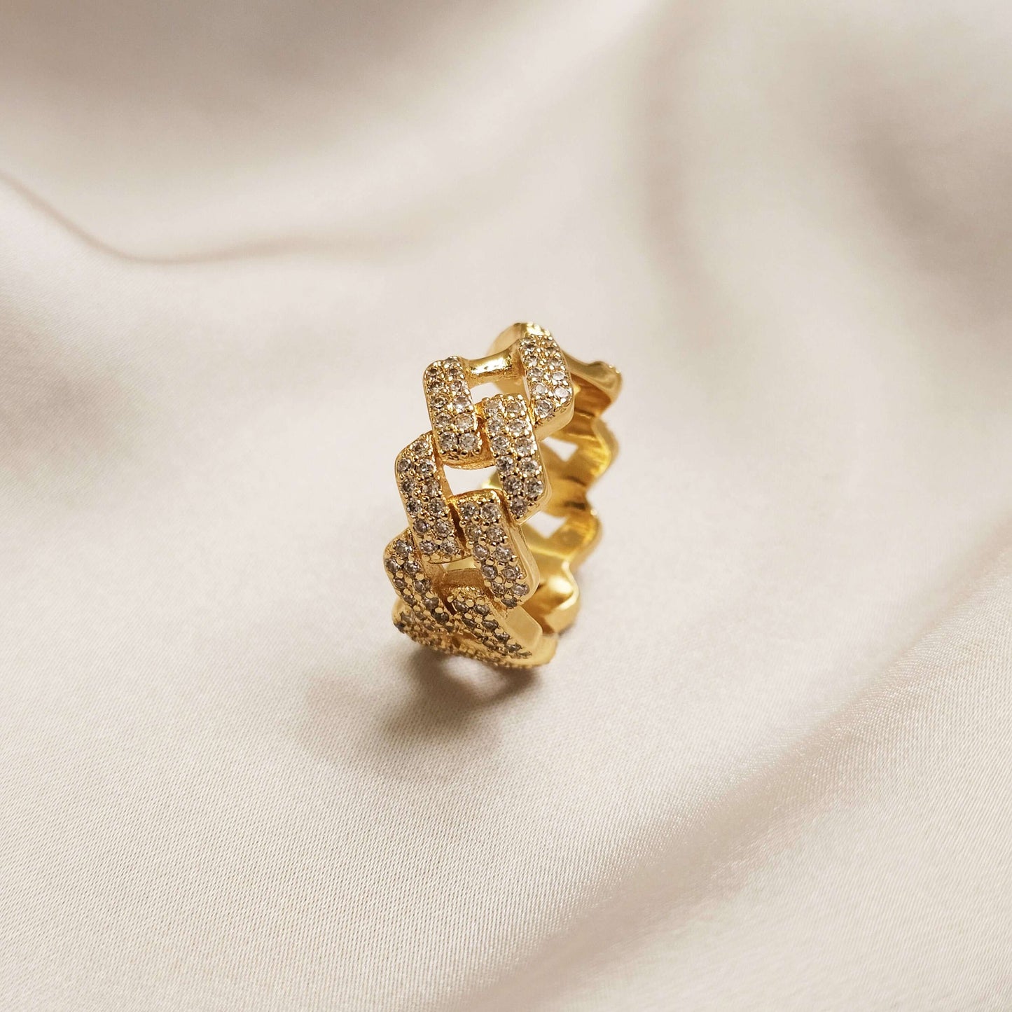 Cross-border Hip Hop Cubic Bling Diamond Zircon Finger Ring