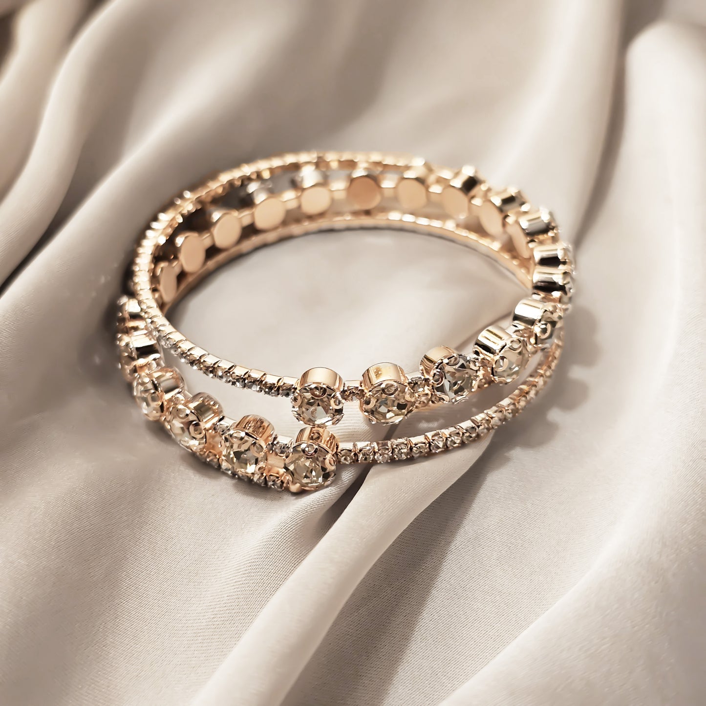 Sparkly Full Stone Crystal Bracelet (Rose Gold)