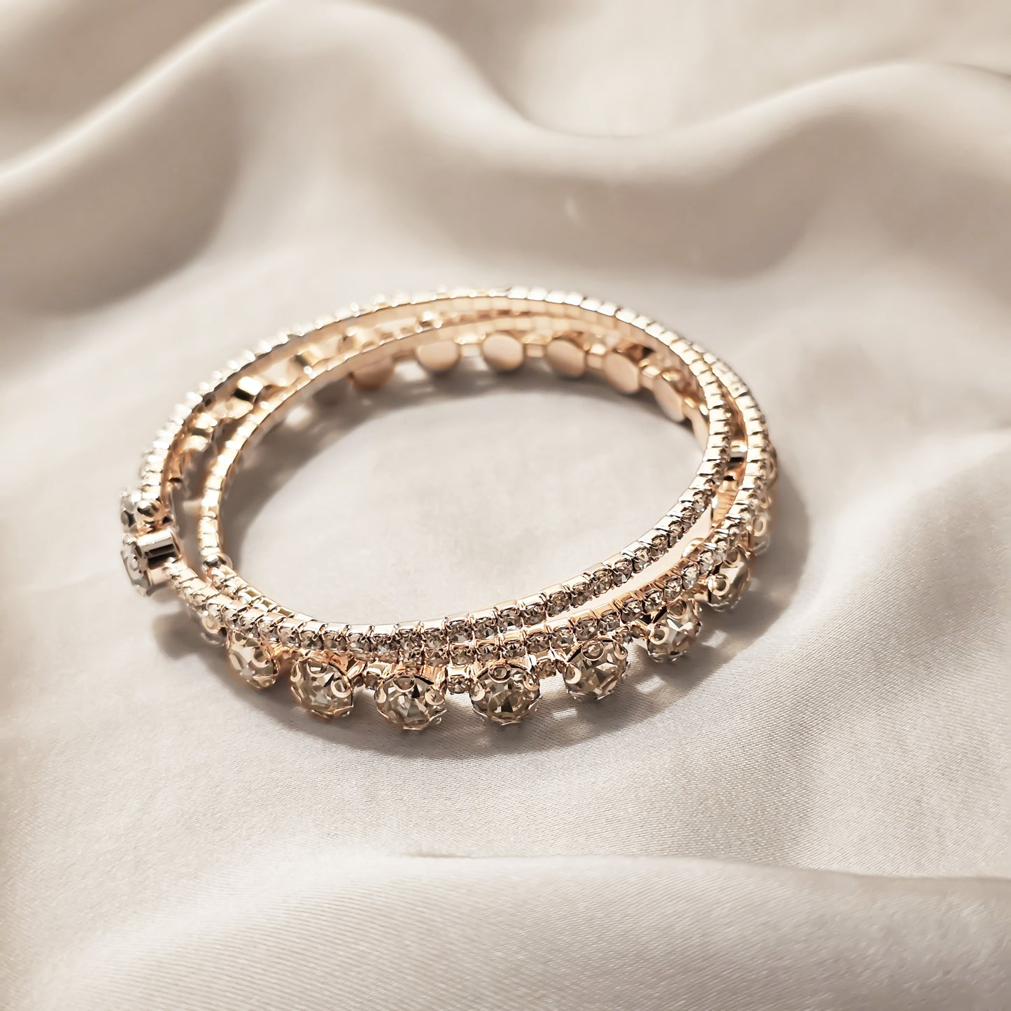 Sparkly Full Stone Crystal Bracelet (Rose Gold)