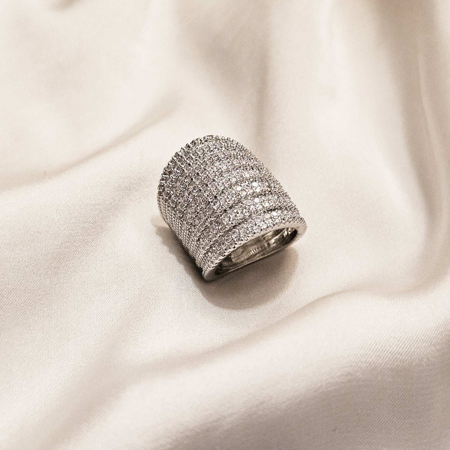 Crystal Pavé Dome Ring
