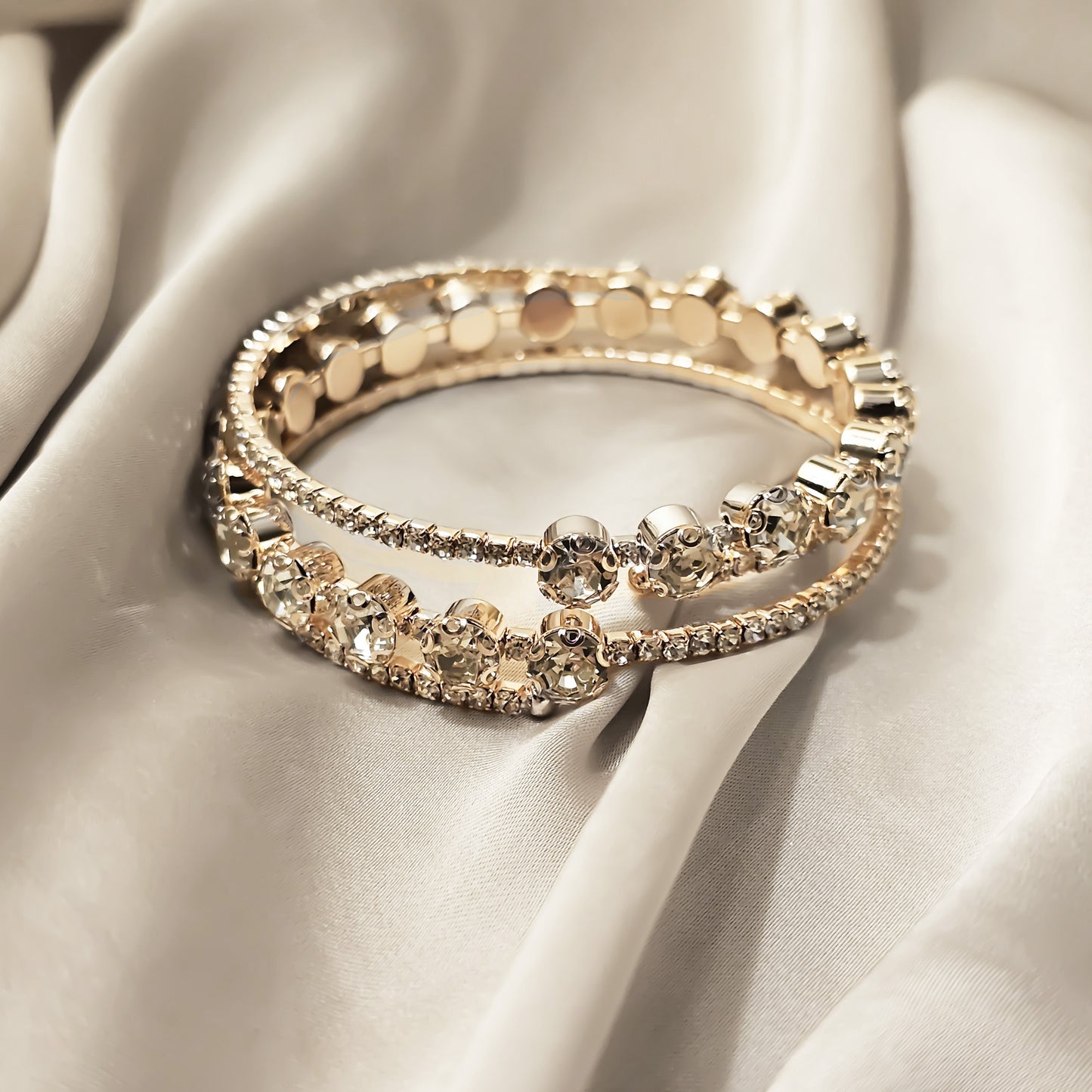 Sparkly Full Stone Crystal Bracelet (Golden)