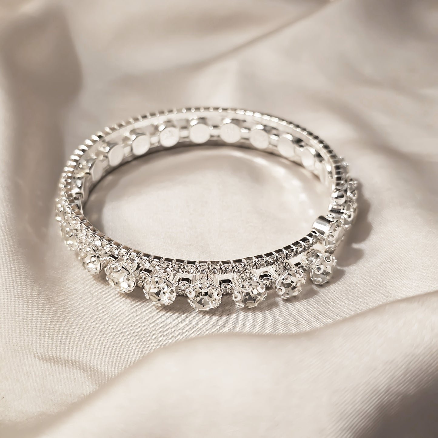 Sparkly Full Stone Crystal Bracelet (Silver)