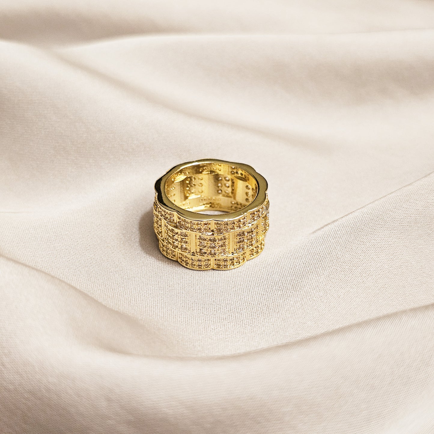 Golden Crown Cascade Ring