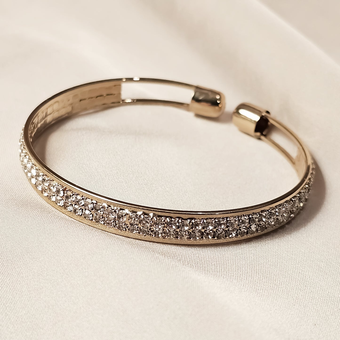Elegant Crystal Cuff Gold Bracelet