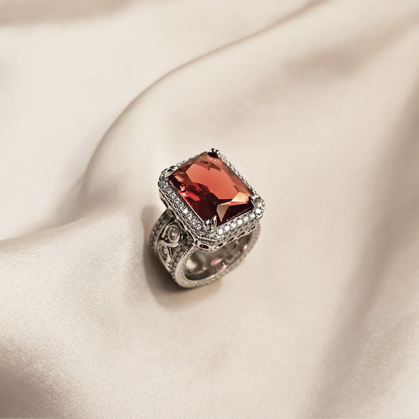 Crimson Crown Zircon Ring - FAH Jewelry