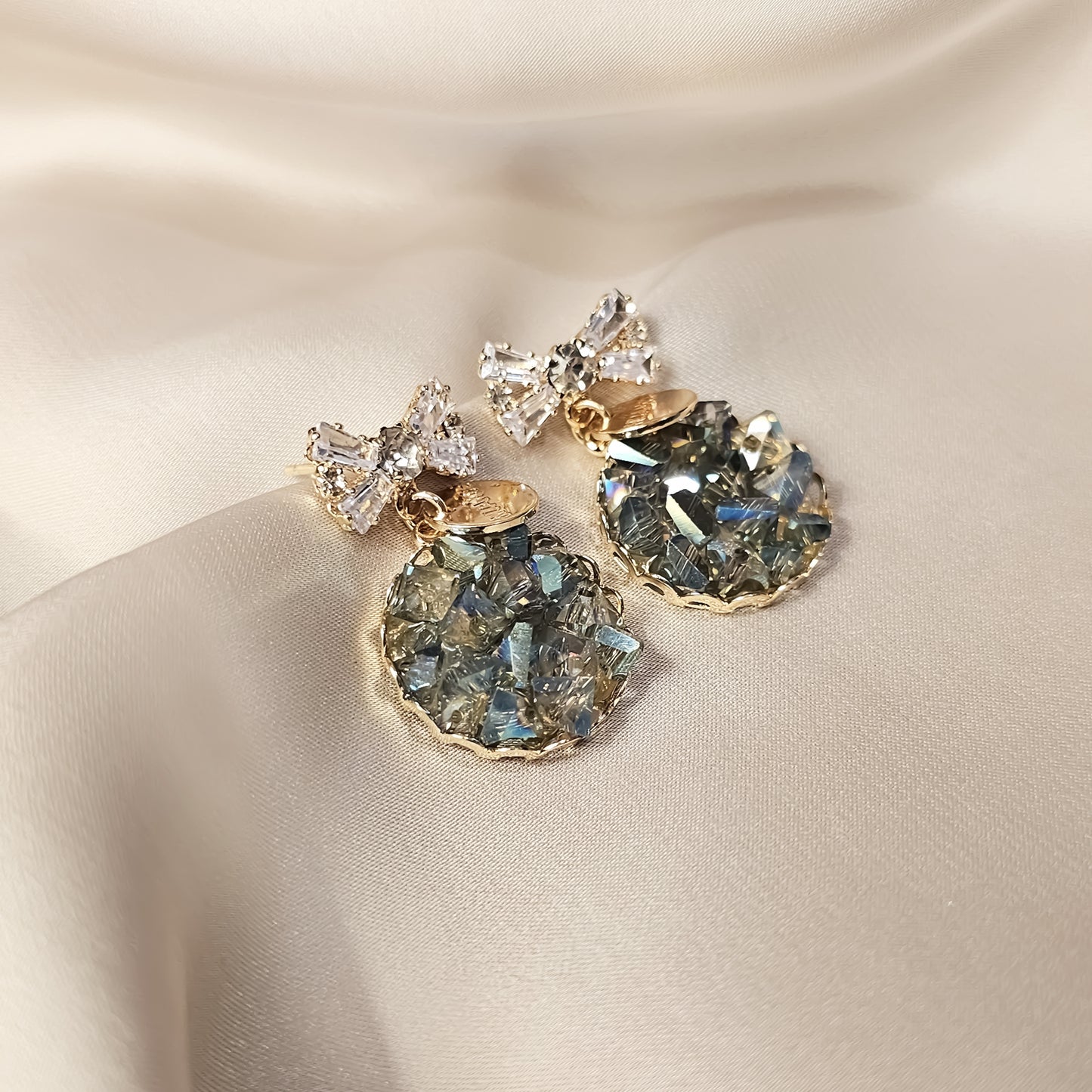 Blue Bow Earrings