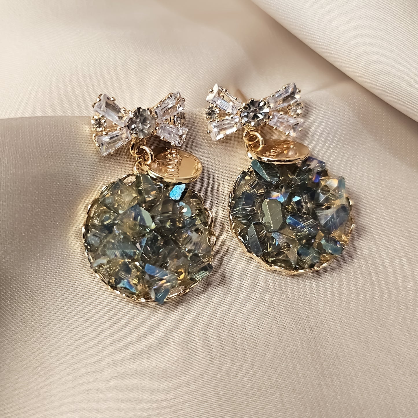 Blue Bow Earrings