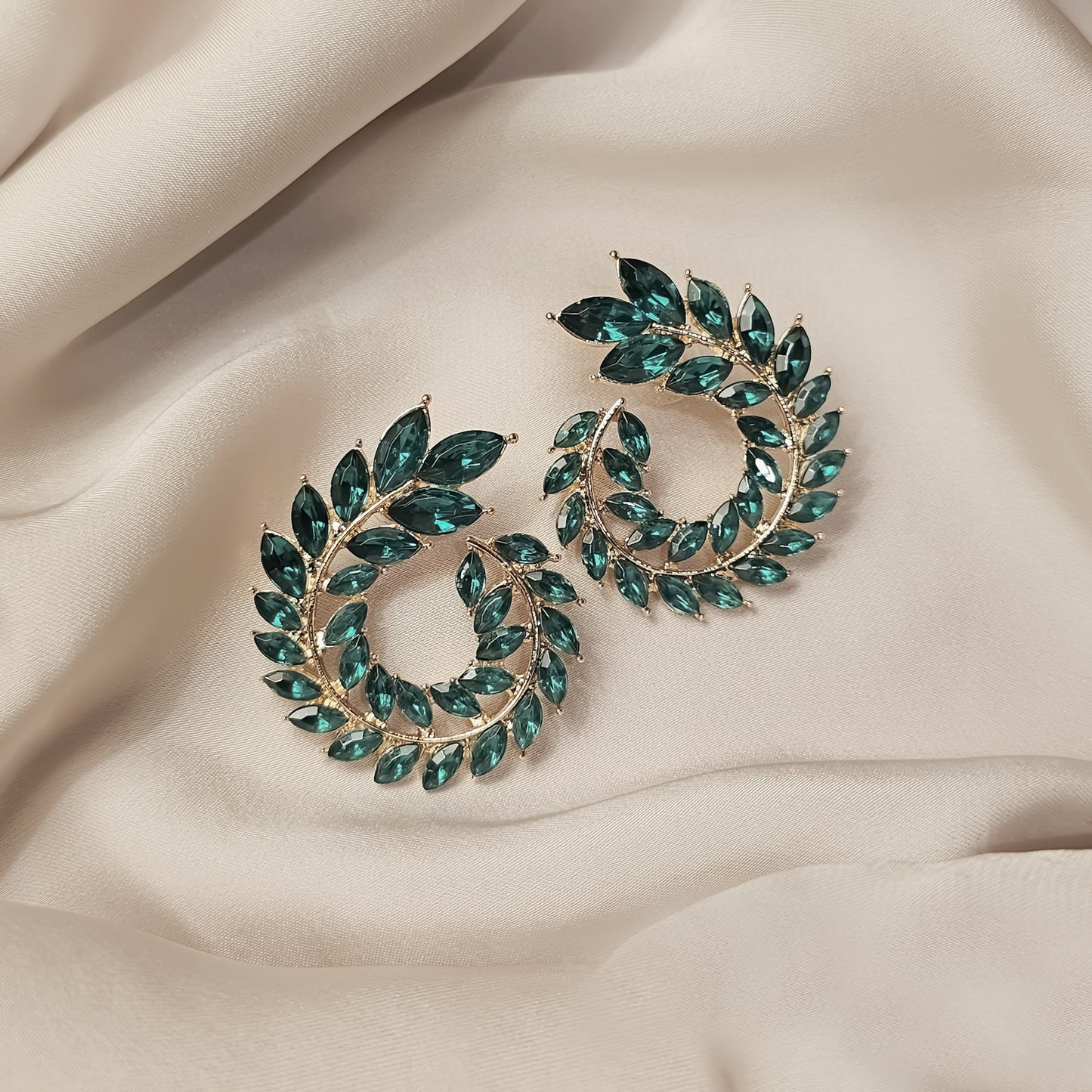 Emerald Vine Coil Earrings