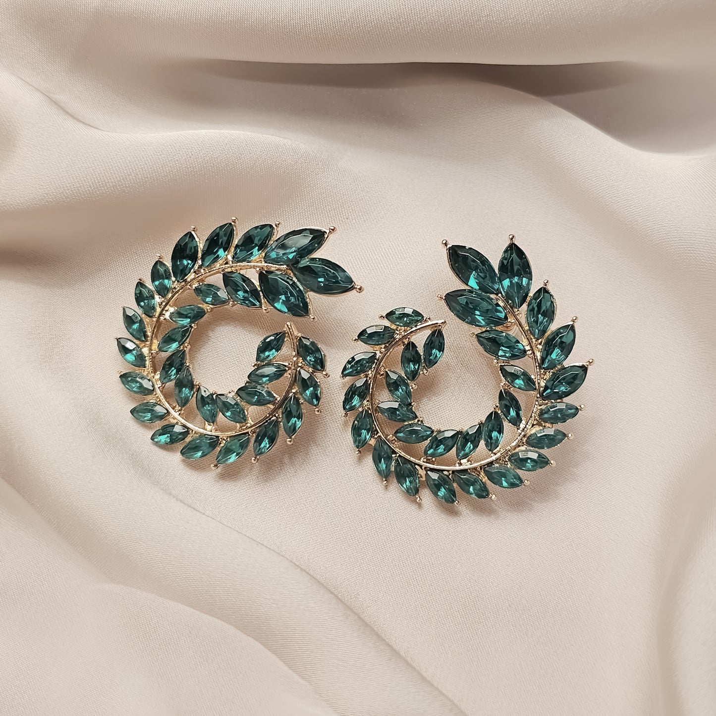 Emerald Vine Coil Earrings