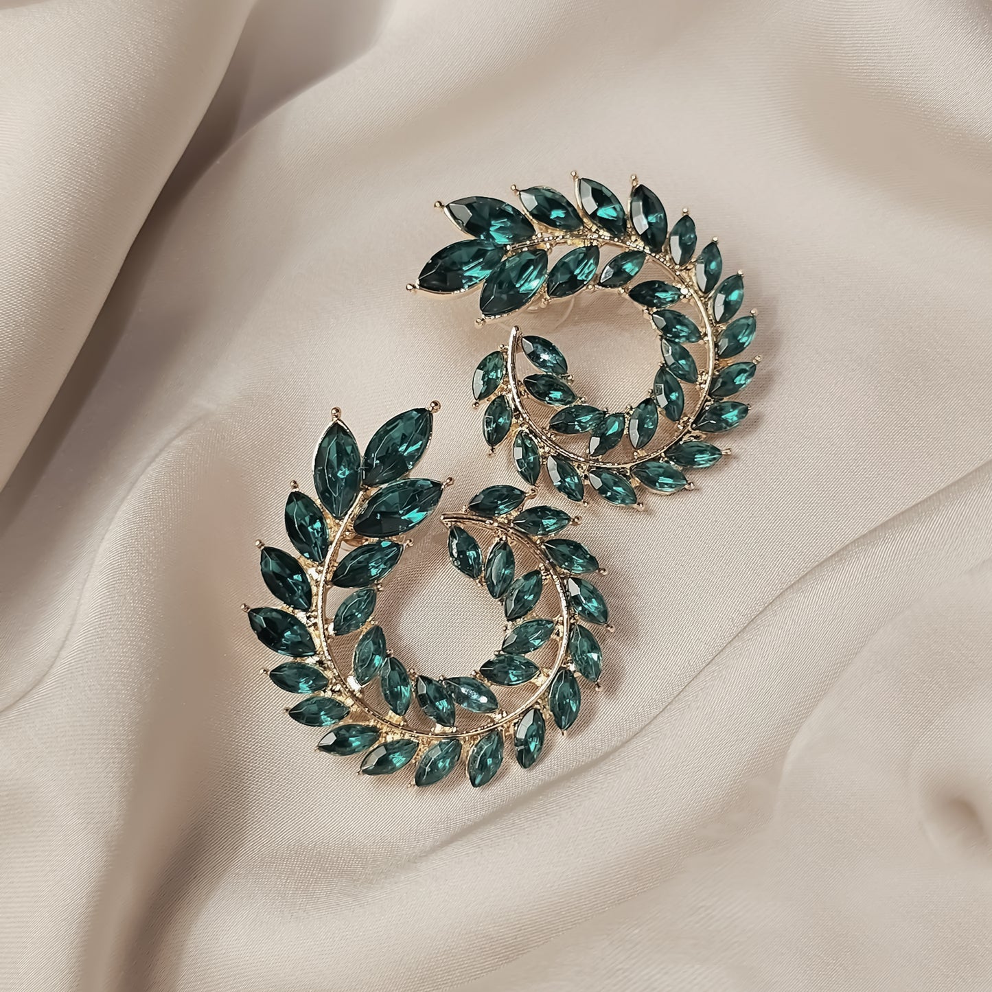 Emerald Vine Coil Earrings