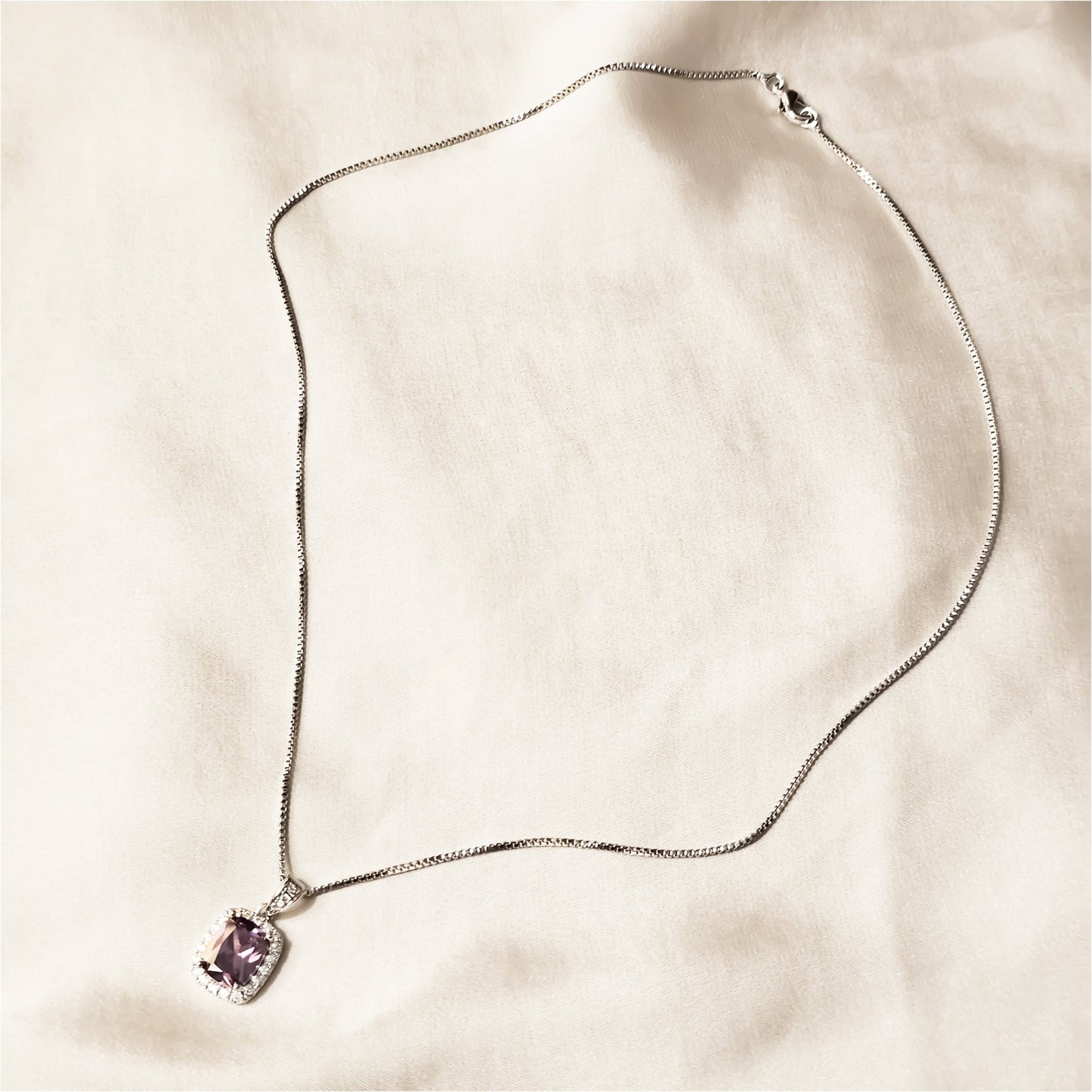 Exquisite Cubic Zirconia Decor Pendant Purple - FAH Jewelry