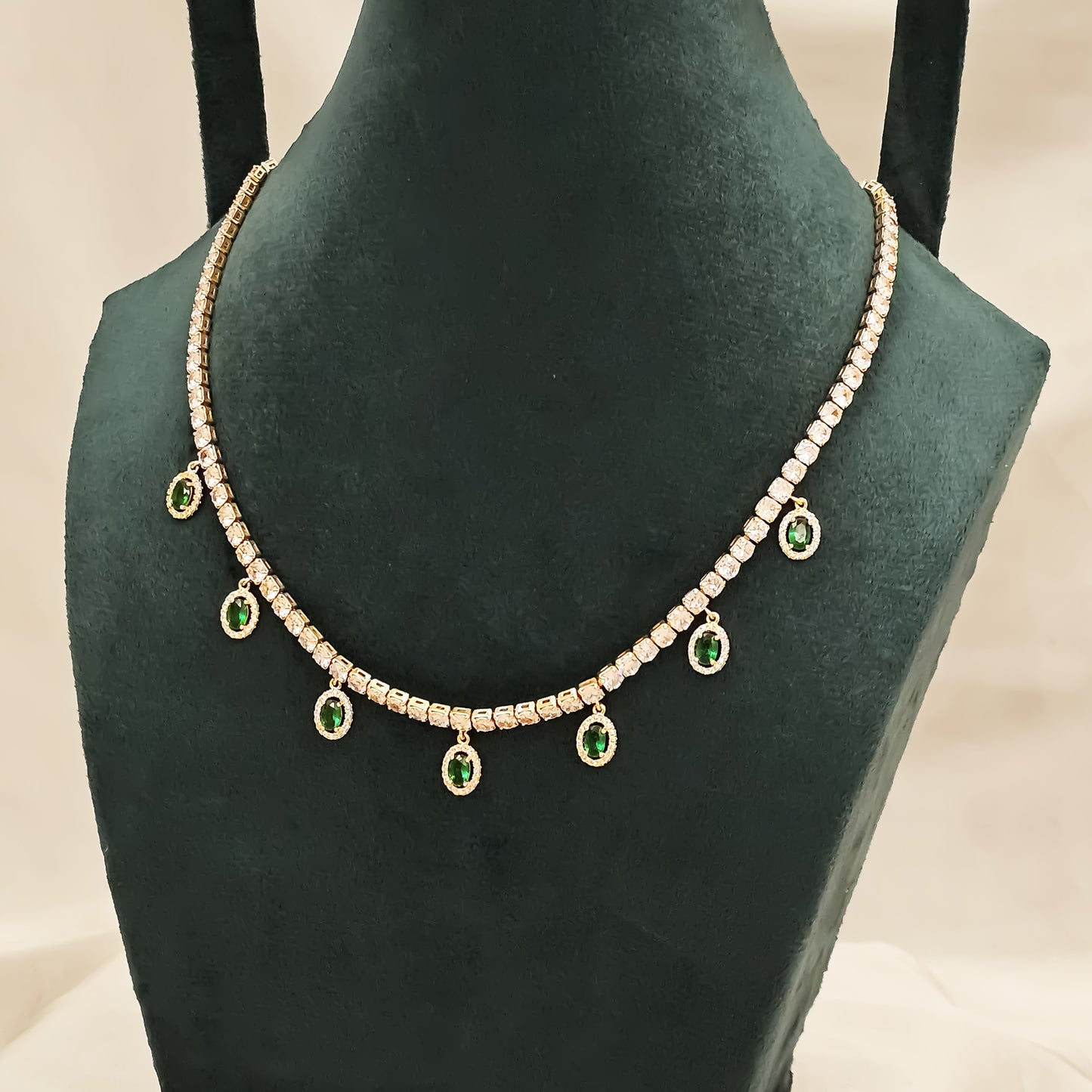 Elegant Emerlad Drop (Gold Plated)