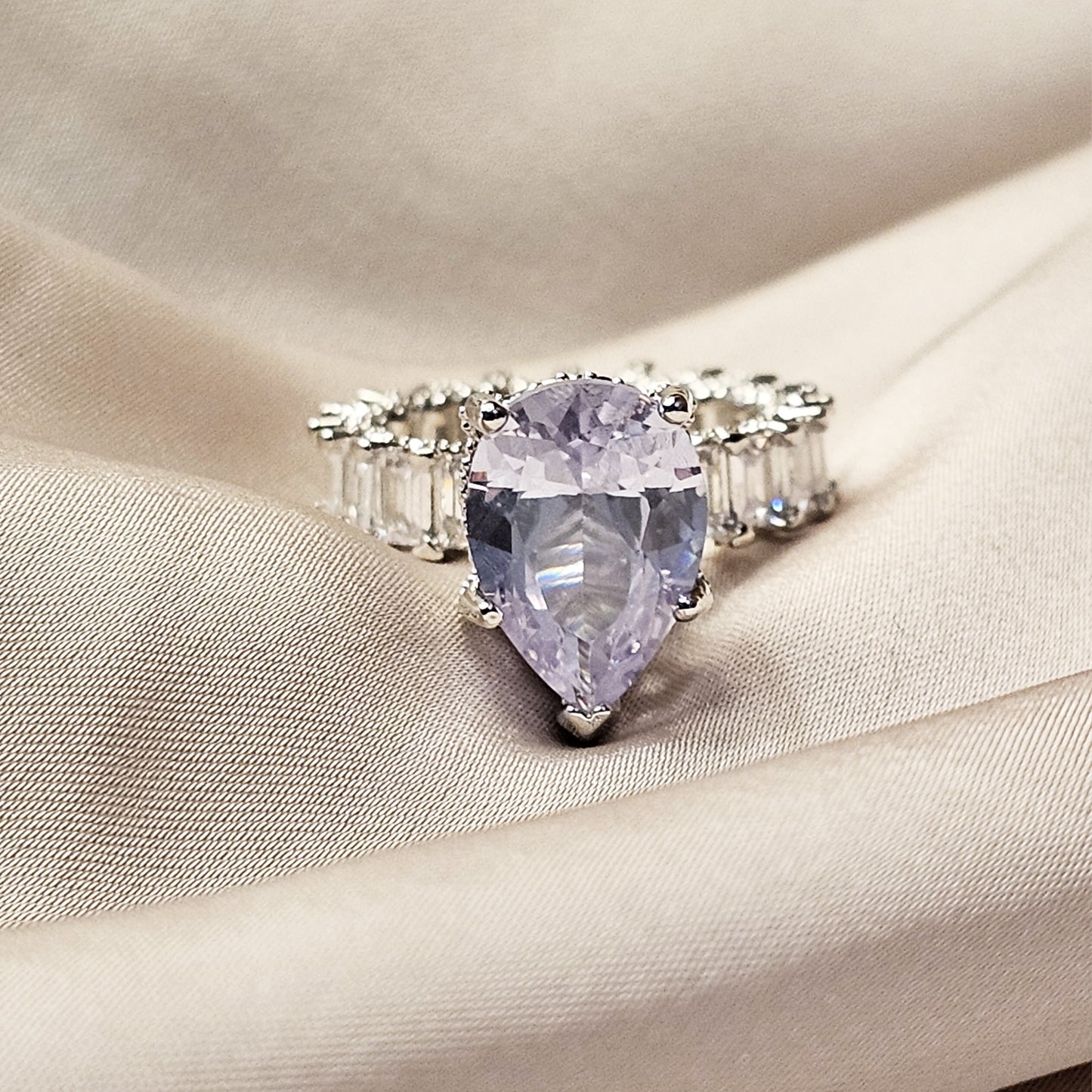 Unique Cocktail Pear Cut Engagement Ring