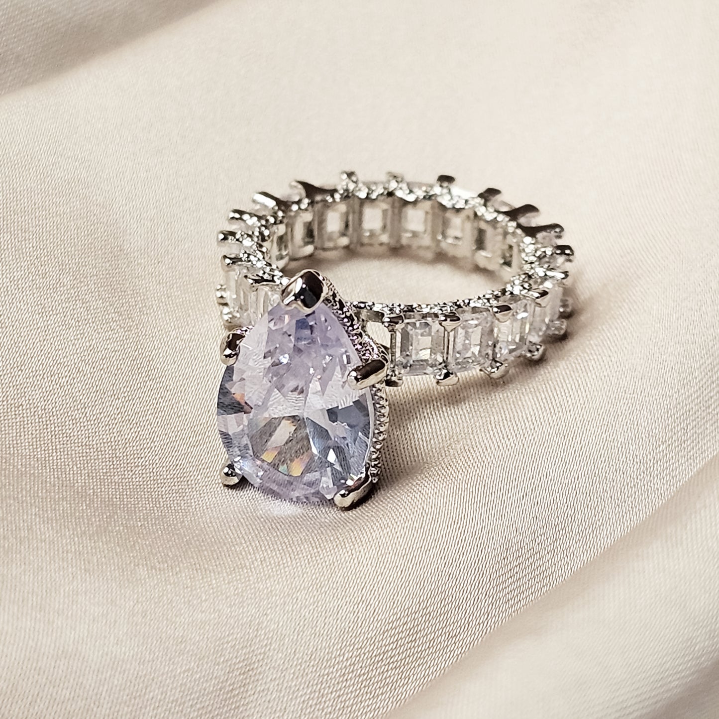 Unique Cocktail Pear Cut Engagement Ring