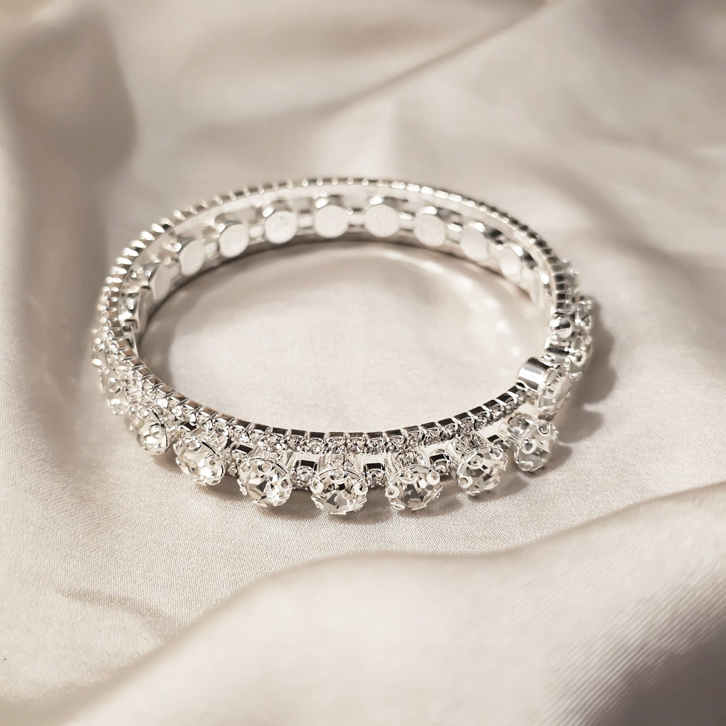 Sparkly Full Stone Crystal Bracelet (Silver) - FAH Jewelry