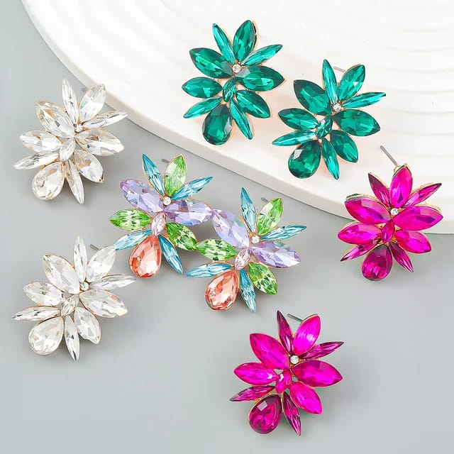 Trendy Crystal Statement Earrings - FAH Jewelry