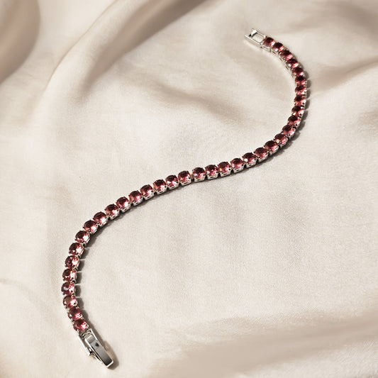 Stunning Red Oval Solitaire Bracelet
