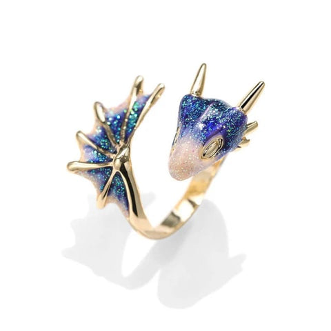 Trendy Enamel Dragon  Punk Ring