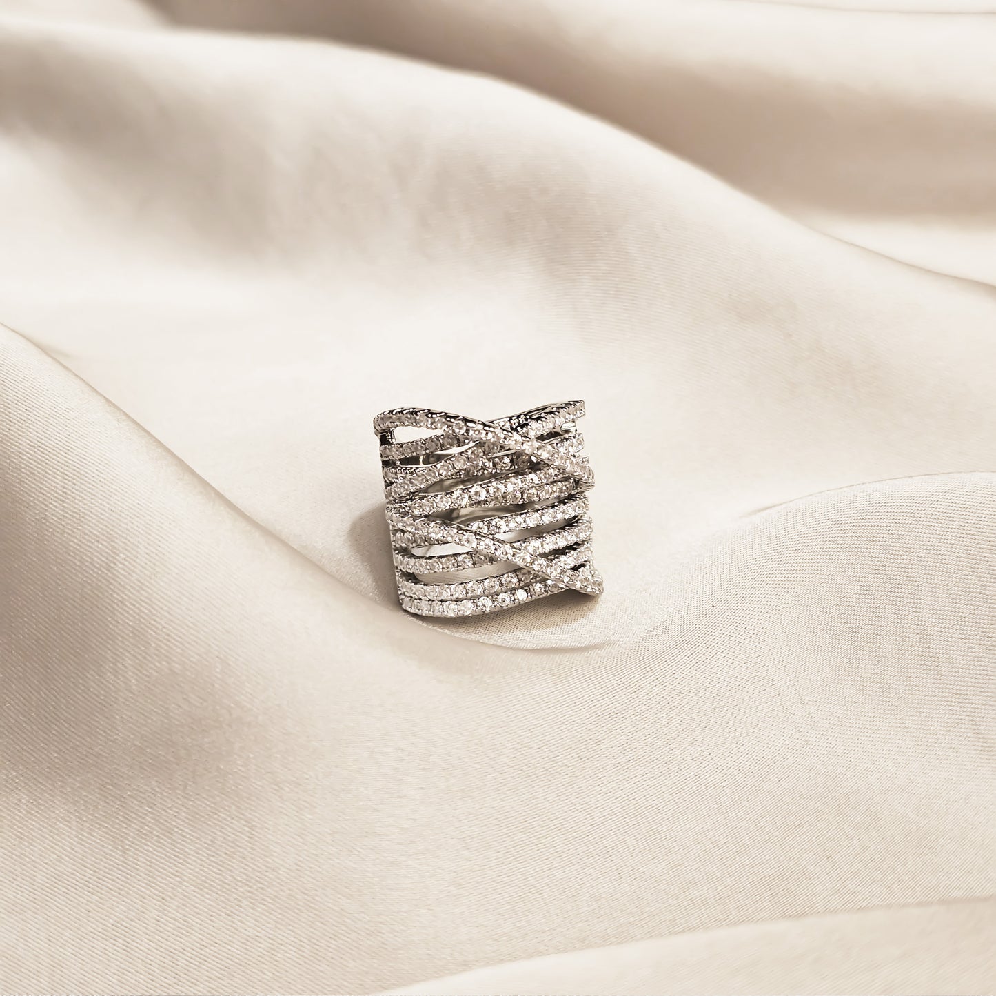 Celestial Waves Zircon Ring