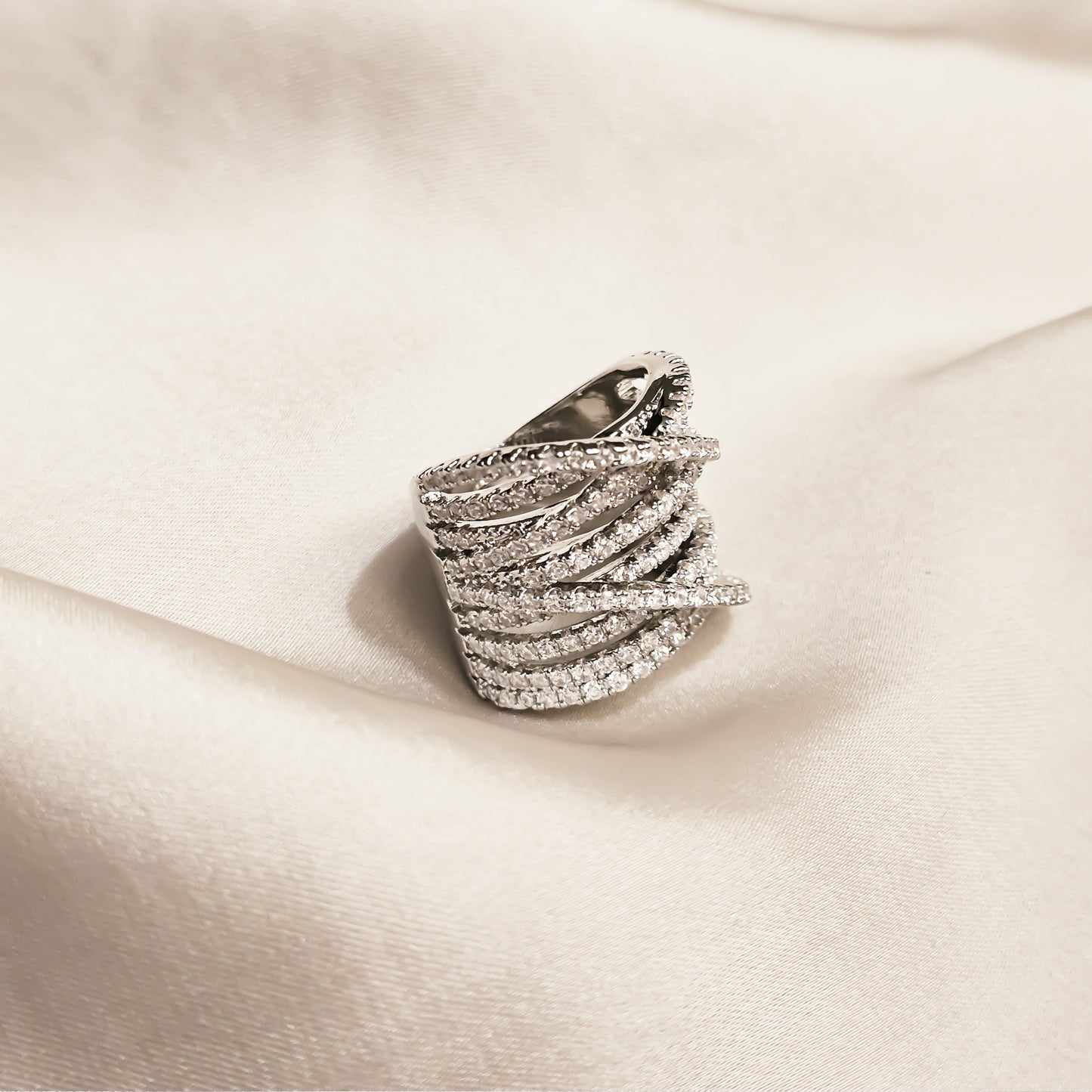 Celestial Waves Zircon Ring