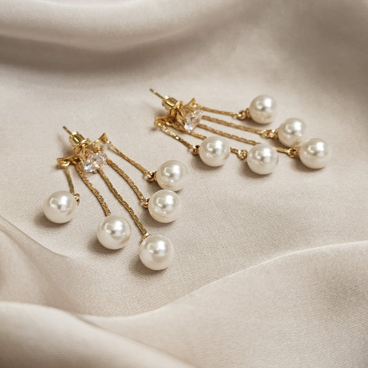 Fascinating French  Golden Drop Earrings