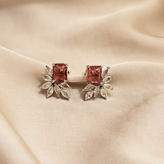 Crimson Glow  Ruby Earrings